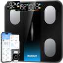 Smart Scale for Body Weight, INSMART Bluetooth Digital Bathroom Scale with BMI, Body Fat, Muscle Mass, High Accurate Large Display 16 Body Composition Weighing Machine Sync with App, 400 lbs (Black)