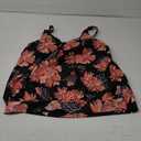 Aqua Eve Two Piece Women's Tankini Swimsuits Blouson Swim Tank Top with Shorts Modest Bathing Suits (Large, Black Floral)