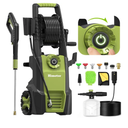 Electric Pressure Washer - 4500PSI 3.0GPM Electric Power Washer Adjustable Pressure, High Pressure Washer Includes 5 Nozzles with Foam Cannon for Cars, Fences, Patios, Driveways, Green