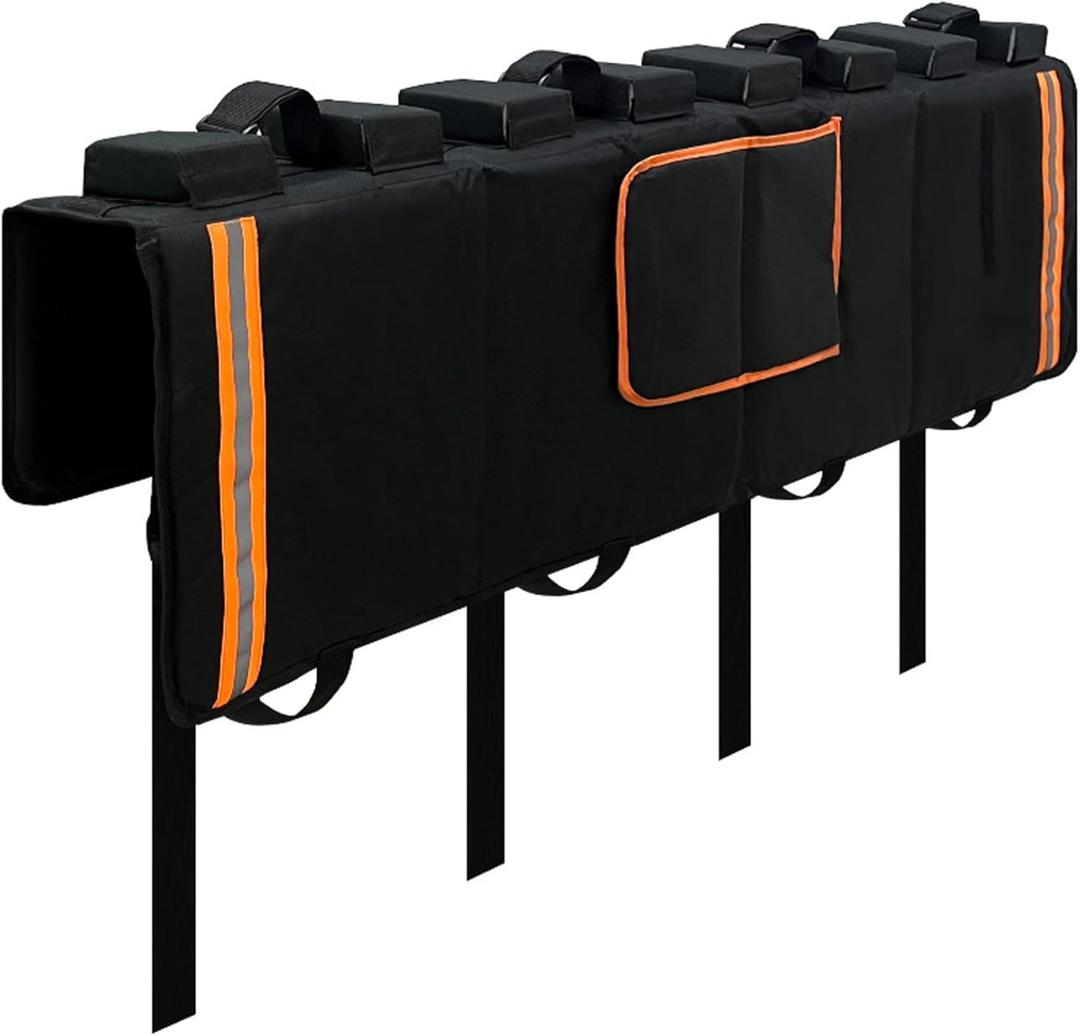 Tailgate Bike Pad, Black Oxford Fabric Truck Bike Tailgate Pad Anti-Scratch Protection Cover Holding 4 Bikes, Truck