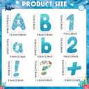 221 Pcs Large 6" Ocean Bulletin Board Letters, Round Alphabet Number Punctuation Symbol Combo Letter Cutouts, Sea Classroom Decor for Back to School Chalkboard Poster Bulletin Board Wall
