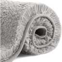 VANZAVANZU Bath Mats Non Slip Ultra Soft Absorbant Microfiber Fluffy Thick Bathroom Rugs Machine Washable (24"x36", Light Gray)