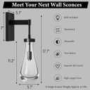 Raindrop Brass Crystal Wall Sconce: Clear Solid Indoor Sconces with Bulbs - Modern Luxury Black Light Fixtures - Dimmable Vanity Lamp for Bedroom Living Room Bathroom Hallway Bedside Lighting, 1 Pack