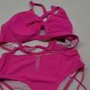 Blooming Jelly Womens Bikini Sets Cheeky Two Piece Swimsuit 2025 String Curvy Cutout Bathing Suit (Medium, Hot Pink)
