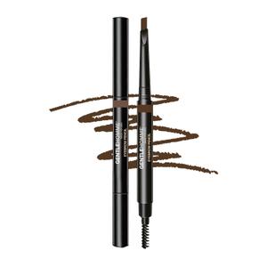 Mens Eyebrow Pencil Medium Brown, Easily Shape Define Fill Eyebrows or Facial Hair, 2 in 1 Brush and Ultra-Thin Pencil, Waterproof Smudge Proof Sweat-Proof, Durable and Long Lasting (Brown), Pack of 2