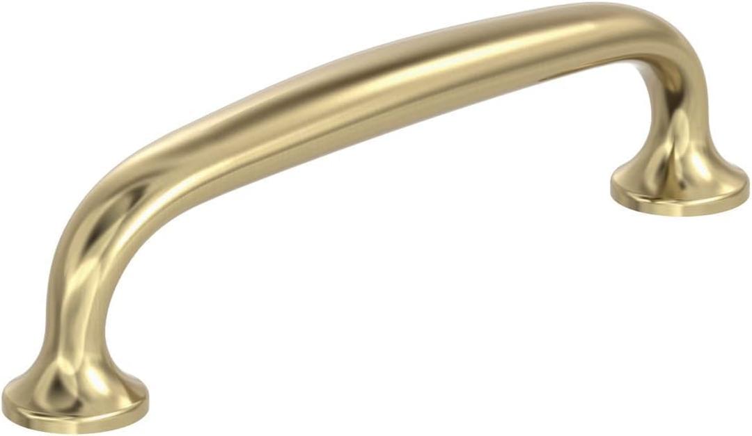 Amerock | Cabinet Pull | Golden Champagne | 3-3/4 in (96 mm) Center-to-Center Drawer Pull | Renown | Kitchen and Bath Hardware | Furniture Hardware
