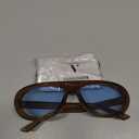 VANLINKER Oversized Retro Aviator Sunglasses for Women Men Chic 70s Vintage Style Trendy 2026 Chunky Sun Glasses VL9865 (C3 Transparent Brown Frame/Blue Lenses)