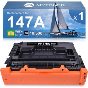147A Black Toner Cartridge (with Chip) Compatible Replacement for HP 147A 147X W1470A W1470X High Yield Toner for Enterprise M610 M611 M612 MFP M634 M635 M636 Printer (1 Pack)