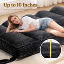 10" Futon Mattress Queen Size, Ultra Thick Futons Sofa Couch Bed Sleeper Sofa Bed, Versatile Floor Futons Japanese Floor Mattress for Adults, Black (Frame Not Included)