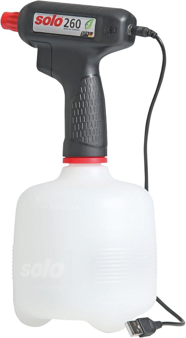 SOLO 260 Battery-Powered One-Hand Sprayer, 1-Liter | Hand Sprayer for Garden, Plants & Cleaning | Portable Battery Powered Spray with Hand Pump Sprayer Function for Easy, Precise Application