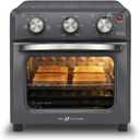 VAL CUCINA 6-in-1 Air Fryer Toaster Oven Combo, Compact 12.7 QT Small Countertop Convection Oven, Fits 9" Pizza & 4 Toast, Hexagon Hybrid Heating, Enamel Baking Pan