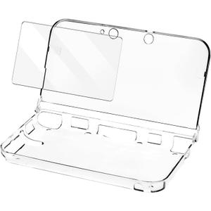 Clear Protective Case for 3DS XL  Transparent PC Hard Shell Cover with Dual Screen Protector Films  Not Compatible with New 3DS XL, Not Tempered Glass Films