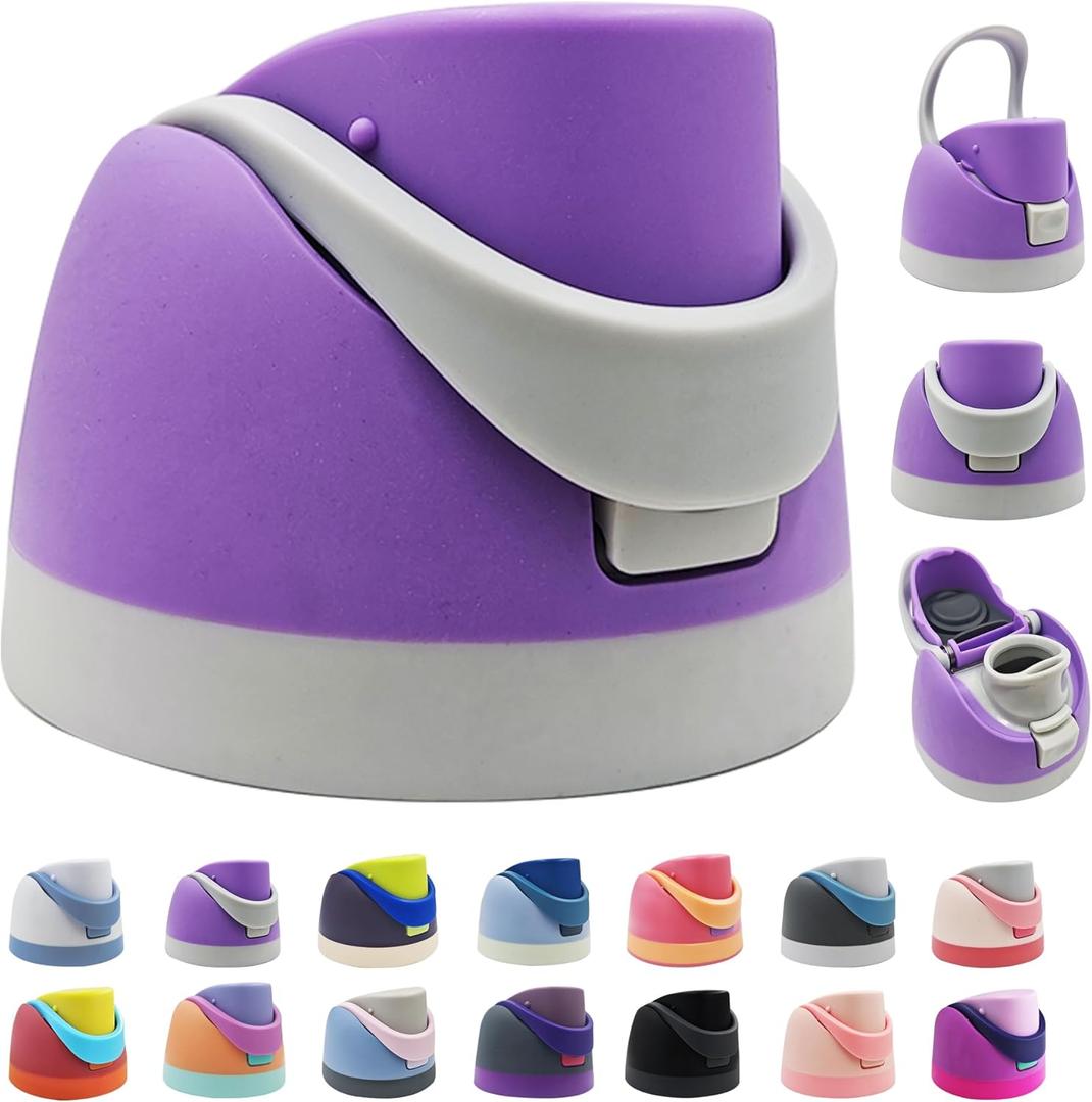 Replacement Cap for Owala Freesip,One Button Water Bottle Top Lid Compatible with Owala Cup 16oz 24oz 32oz 40oz, BPA-Free Replacement Lid Accessory for Owala Free Sip (Purplish Gray 1)