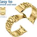 Lerobo Compatible with Apple Watch Band 44mm 42mm 40mm 38mm 41mm 45mm 46m 49mm, Solid Stainless Steel Metal Band with 2 Pack Protective Cover Case for iWtach Series 11 10 9 8 7 6 5 4 3 SE Ultra Men Women