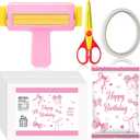 Gilprop Paper Crimper, Pinking Shears, 30 Sheets Bowknot Glossy Thin Inkjet Paper, Double Sided Tape for Crafts Bowknot Birthday Party Supplies for Chip Bag Making