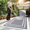 OLANLY Outdoor Rug 5x8 ft Waterproof, Reversible Outdoor Plastic Straw Rug, RV Mat, Indoor Outdoor Carpet Clearance for Patio, Camping, Balcony, Deck, Backyard, Grey & White