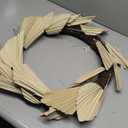 Vickerman Natural Botanicals 24" Bleached Palm Spear Wreath. This Wreath Measures 24 inches in Diameter. It Features Bleached Palm Spear Leaves on a Coco Fiber Base. This is a Dried and Preserved