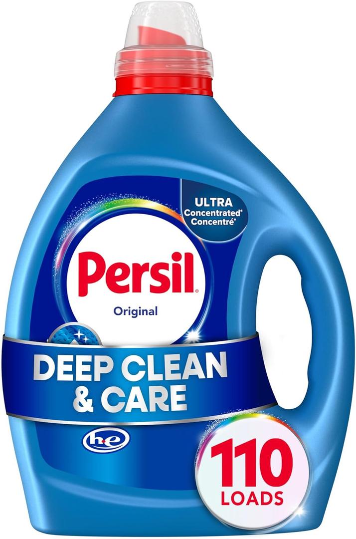 Persil Original Everyday Clean Liquid Laundry Detergent, 82.5 Fl Oz, 110 Loads, Ultra Concentrated, Deep Clean & Care for Colors & Whites, Laundry Soap for All Water Temperatures, HE Safe