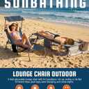 KingCamp Lounge Chair with face Hole & Canopy Shade, 400LBS Folding Portable Tanning Chair with face Hole, Adjustable 5-Position Foldable Beach Sun Tanning Chair for Outside Beach Patio Outdoor Pool
