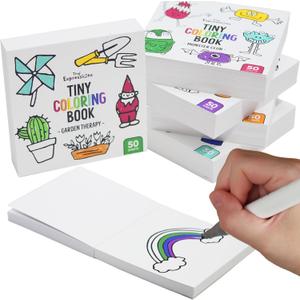 Tiny Expressions Mini Coloring Books for Adults and Kids (3x3 Inches) - Pocket Size | 5 Pack Small, Minimalist Stress Relief Coloring Book for Relaxation, Mindfulness & Anxiety