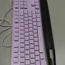 SEUNKWANG EWEADN GX710S Backlit Computer Keyboards, Wired USB Keyboard with White Backlit, Metal Panel, Plug and Play, Pudding Keycaps Full Size Quiet Computer Keyboard for Win/PC/Laptop-Purple