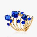 OIDIMS Big CZ Crystal Statement Wedding Ring for Women Birthstone Cubic Zirconia Balls Fashion Spring Gemstone Open Band Wrap Birthday Valentine's Day Cocktail Party Rings Dainty Jewelry Gifts