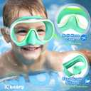 Keary Kids Swim Goggles with Nose Cover for 5-16 Anti Fog Swimming Mask for Toddler Boys Girls Youth
