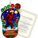 3 x Funny Christmas Ornaments 2026 - Bigfoot Gifts - Big Foot Sasquatch Gift - Sasquatch Gifts - Bigfoot Ornament - Christmas Ornaments 2026 - White Elephant Gift - Xmas Tree Funny Decoration