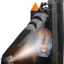 7 Ft Inflatable Haunted Castle with Built in Video Projector & Speaker, 63 Minutes of Halloween Animations & Spooky Music, Self Inflating Outdoor Halloween Yard Decoration