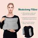Mastectomy Pillow - Post Surgery Pillow After Breast Cancer or Breast Reduction, Lumpectomy, Patient Care Healing Support for Port Pacemaker and Heart Surgery Recovery (Grey)