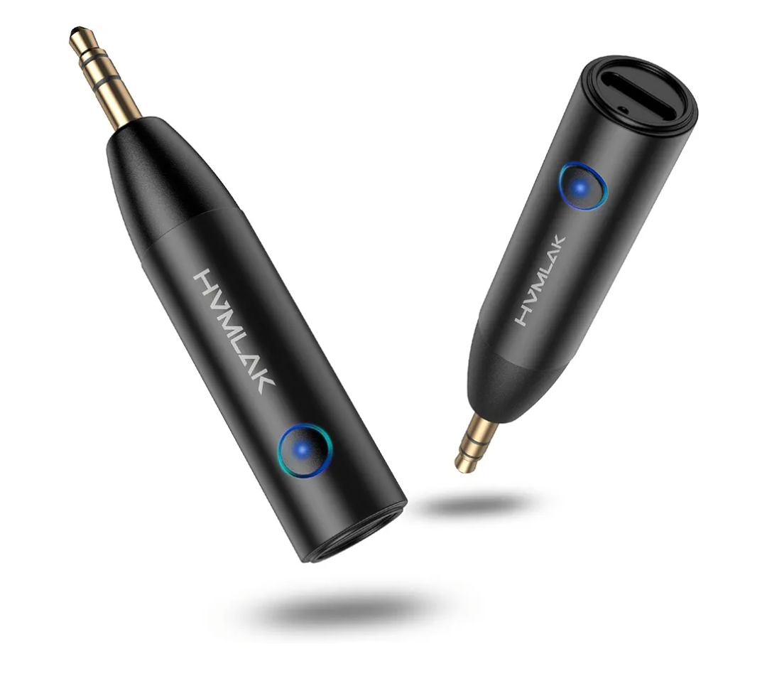 Bluetooth 5.3 Car Aux Adapter with Enhanced Microphone, 3.5mm Jack for Car Home Stereo, USB-C Charging, Sturdy Case, 1 Piece