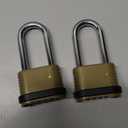 4 Digit Heavy Duty Combination Lock - 105mm Long Shackle Weatherproof Combination Padlock, Outdoor Combo Lock for Storage Units, Gym Lockers, Fence Gates & Shed Doors - Golden (2pcs, Long Shackle)