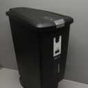 simplehuman 40 Liter / 10.6 Gallon Slim Kitchen Step Trash Can With Secure Slide Lock, Black Plastic