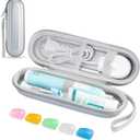Toothbrush Travel Case for Oral B/Oral-B Pro 1000 1500 5000 7000 & Philips Sonicare 4100 1100 5300 5100 6100/iO Electric Toothbrush, Hard Protective Storage Bag (Silver case&toothbrush cap)