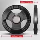 Elevens Rubber Weight Plates 2-Inch Cast Iron Grip Plates Olympic plates for Weightlifting, Strength Training, Muscle Toning, Crossfit in Home & Gym
