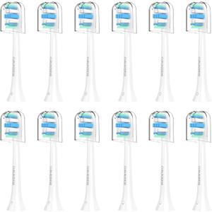 Replacement Toothbrush Heads for Philips Sonicare Replacement Heads, Electric Replacement Brush Head Compatible with Phillips Sonicare Electric Toothbrushes, 12 Pack (12 Count (Pack of 1))