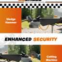 DEEAGLE Trailer Locks Ball Hitch, Heavy Duty Trailer Hitch Locks Fits 2 Couplers, Anti-Theft Ball Hitch Lock for RV Travel Trailer, Grey