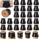 24 Pcs Chair Leg Floor Protectors for Hardwood Floors Silicone Covers to Protect Wood Tile Floors Felt Bottom Furniture Leg Caps Anti-Scratch Reduce Noise (Fit:0.9"-1.29")