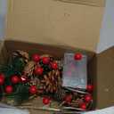 SULOLI Christmas Garland with Lights, 6.5FT 20 LED Red Berry Pine Cone Garland Lights Battery Operated for Christmas Home Decorations