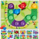 Nene Toys Wooden Color Matching Puzzle for Toddlers 2+ Years Montessori Pegboard Button Game with Wooden Nails & Cards Educational Toy for 2 3 Year Old Boys Girls Fine Motor Skill Learning