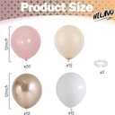 Dusty Pink Balloons, 60Pcs Pastel Light Pink and White Balloon Beige Sand White Champagne Gold Latex Neutral Balloons for Women Birthday Boho Wedding Baby Bridal Shower Party Mothers Day Decorations