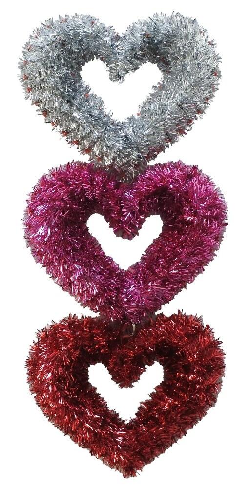 Holiday Home 18.5" Triple Heart Valentine's Decoration, Set of 4
