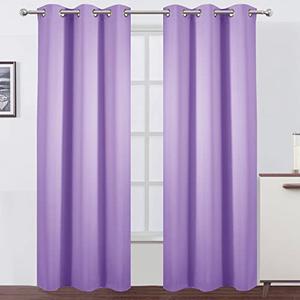 LEMOMO Blackout Curtains 38 x 84 inch/Lavender Curtains Set of 1 Panels/Thermal Insulated Room Darkening Bedroom Curtains