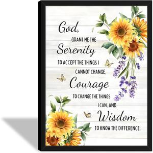 Serenity Prayer Framed Wall Art Bible Verses Wall Decor 16x24 Inch