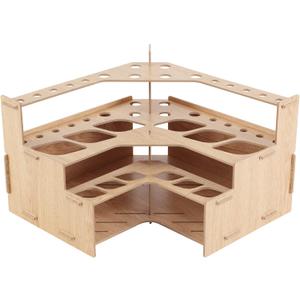Mezzo Artist paint and Brush Rack - Wood Grain Laminate Multi Layer Desk Stand Professional Storage Display Organizer for paintbrushes and paint Tubes - Corner Rack