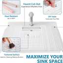 Bathroom Sink Cover for Counter Space, Foldable Silicone Makeup Mat with Steel Frame Core for Hot Tools & Studio Hair Styling, Brush Cleaning Surface Beauty Gift for Women & Dorm, White