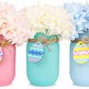 Easter Decorations, Easter Mason Jars Decoration, Easter Farmhouse Decor Dinning Rustic Table Centerpieces Decor for Home, Easter Decorations For The Home, Easter Centerpiece For Table