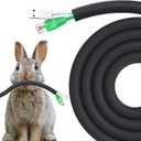 Dog and Cat Cord Protector 25ft - 3/8inch, Flexible Cable Sleeve for Easy Cord Management, Protects Cables from Pets Chewing, Ideal for USB, Power, Audio and Video Cords - Black