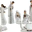 Lighthouse Christian Products A Savior is Born 9 Piece 7.25 Inch Resin Scriptured Christmas Nativity Set