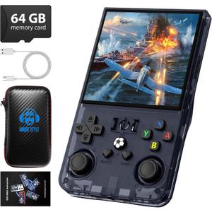 R36MAX Retro Handheld Game Console, 4.0 Inch IPS HD Screen Portable Retro Gaming Console, 1.5GHz CPU Support 30+ Emulator Console Video Game Console, 4000mAh Battery (64GB Black)